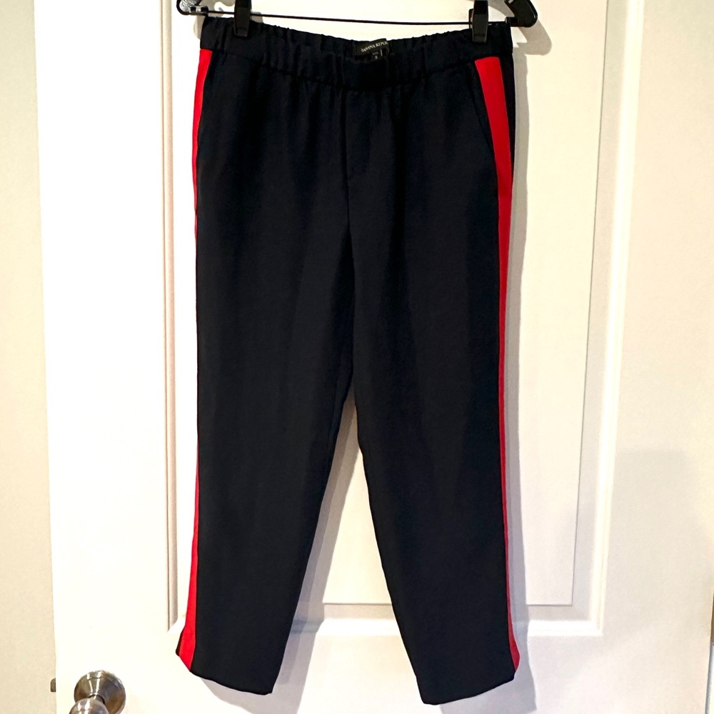 Banana Republic Dress Pants, Navy with Red Stripe